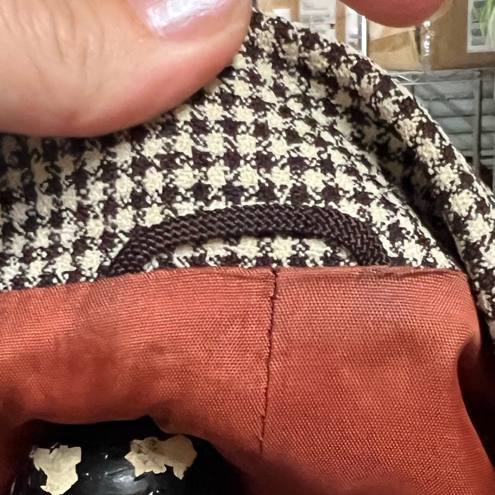 Vintage Knack Leisurewear made in Japan jacket- Men medium 40 brown houndstooth - Picture 6 of 12